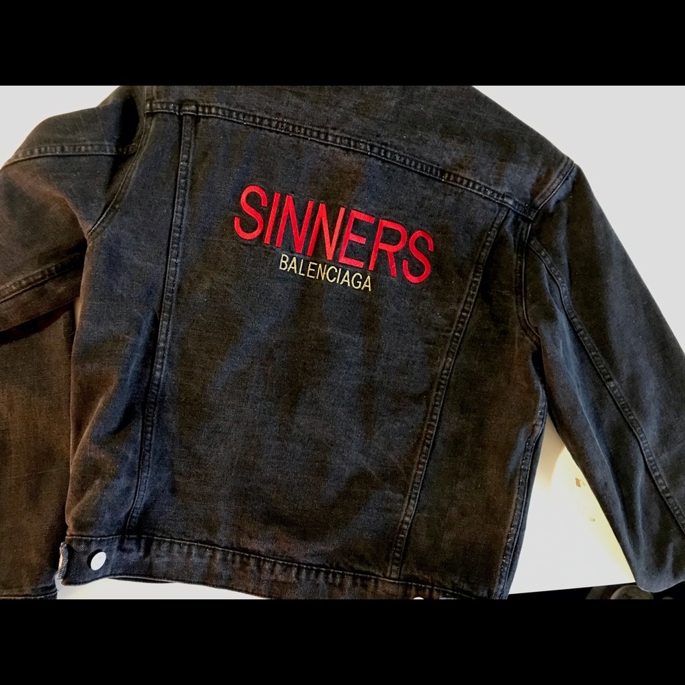 Balenciaga sinners black denim jacket.